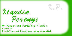 klaudia perenyi business card